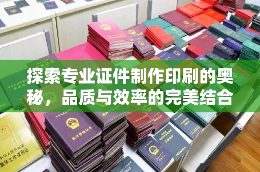 丹东探索专业证件制作印刷的奥秘，品质与效率的完美结合